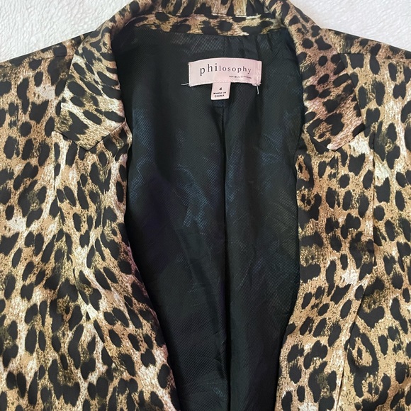 Satin leopard blazer - Picture 2 of 3